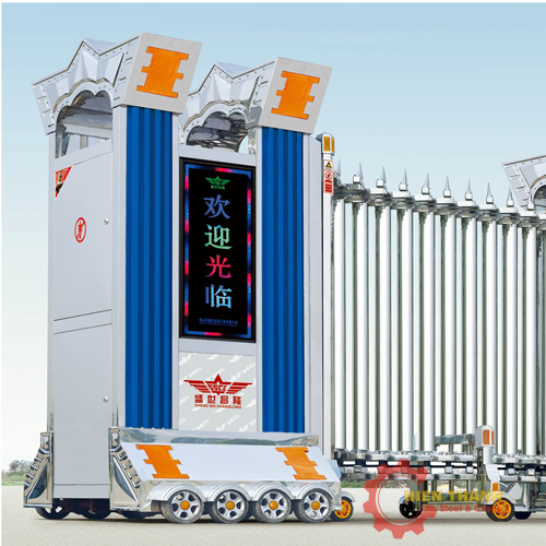 Cổng xếp nhôm SSCL-L1516 Xanh