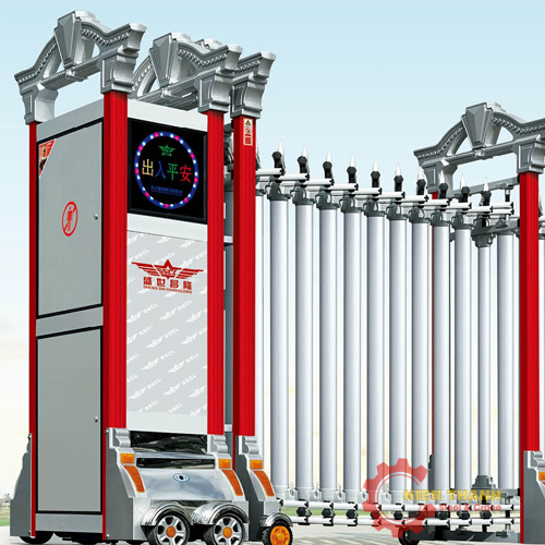 Cổng xếp nhôm hợp kim HT đỏ